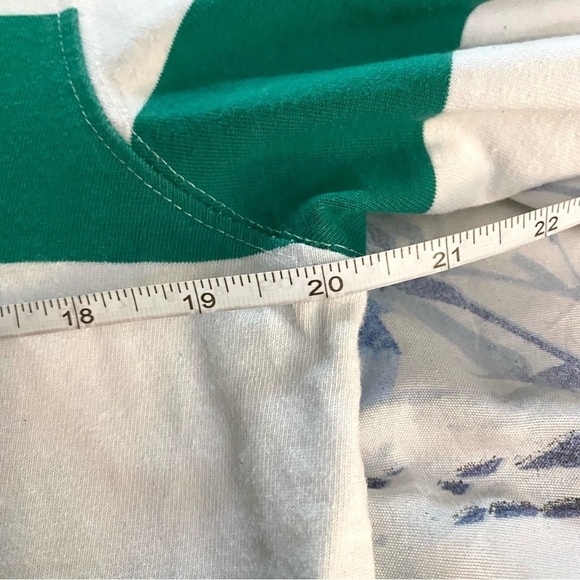 Cornerstore Bodega ‘Say Less’ Smiley Face Men’s Long Sleeve Green Striped Polo - Picture 11 of 12